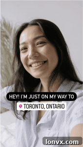 A selfie on Instagram story with a location sticker, indicating the user's current activity or location.