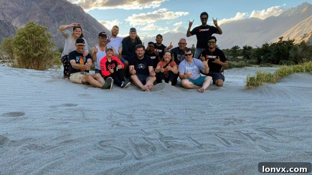 Group photo of participants from the Himalayan Ride for Shelter in India.
