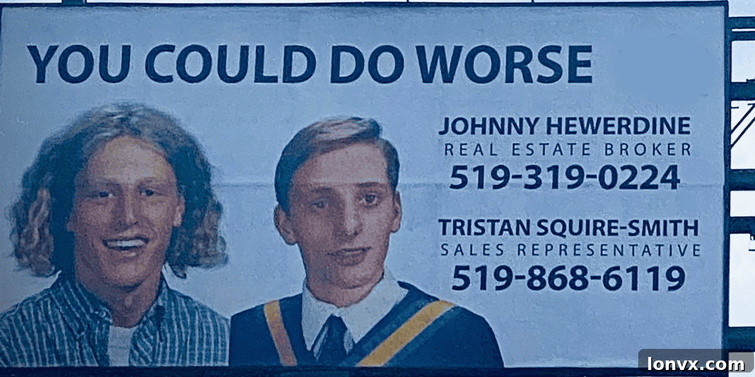 Hewerdine and Squire-Smith's previous billboard in London, Ont.