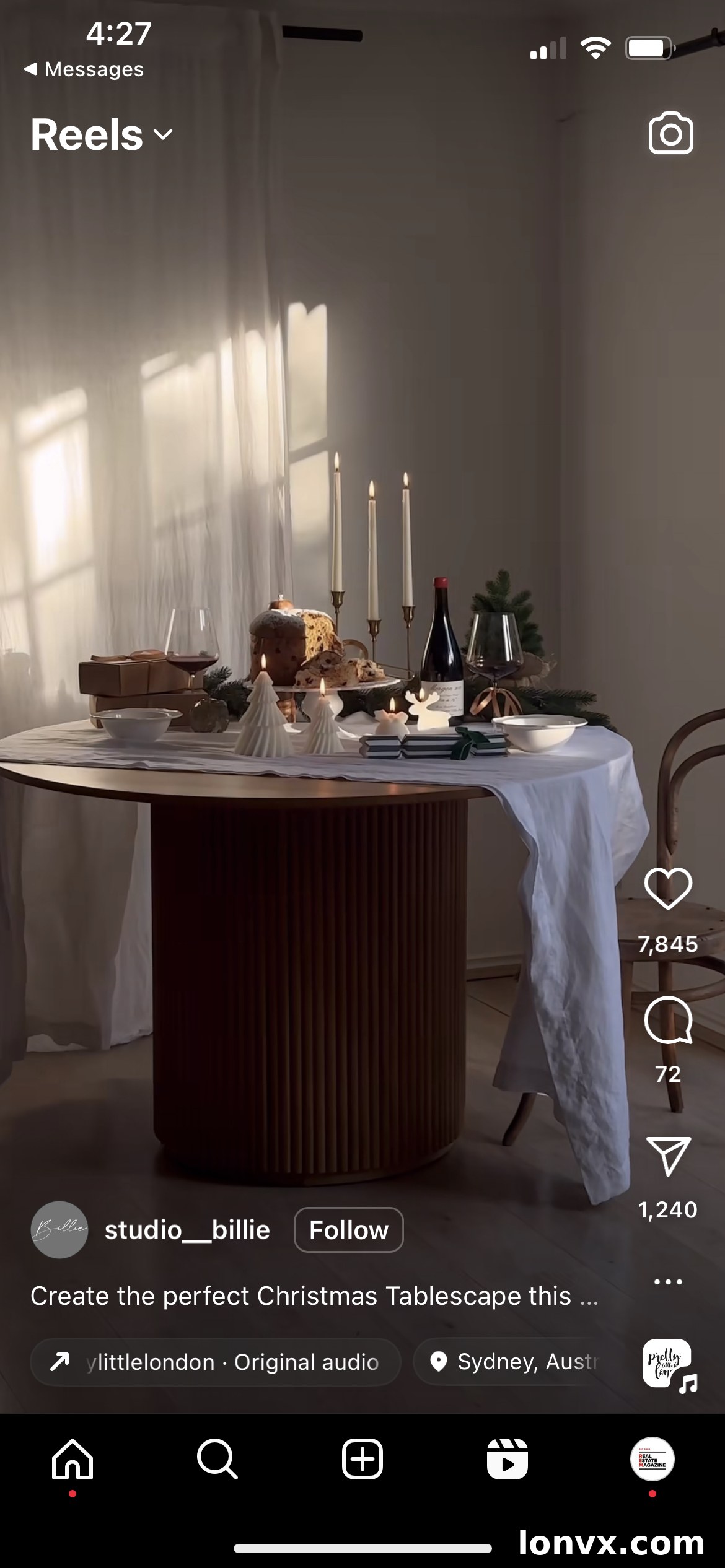 Screenshot of Instagram Reel interface for 'Family Dinner' trend