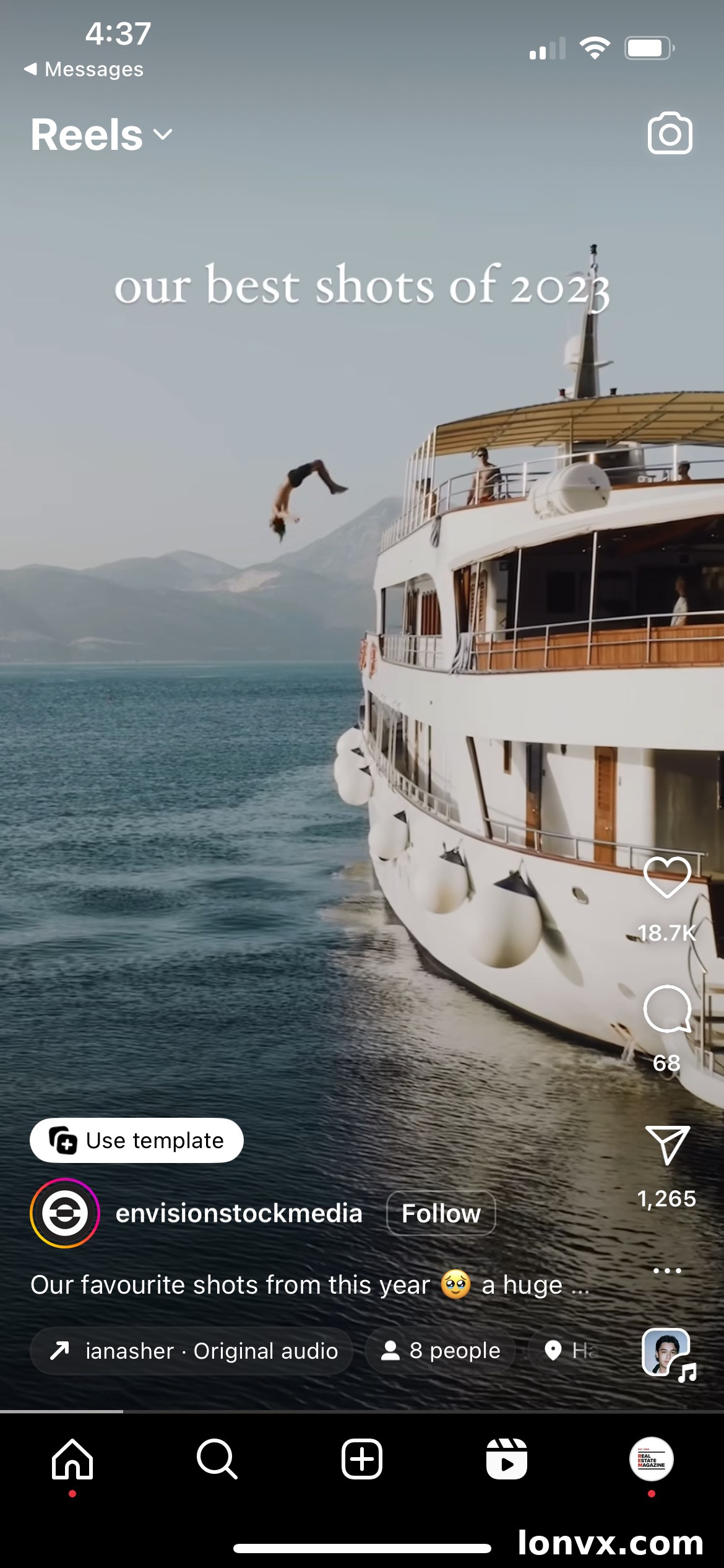 Screenshot of Instagram Reel interface for 'The 2023 season comes to an end' trend
