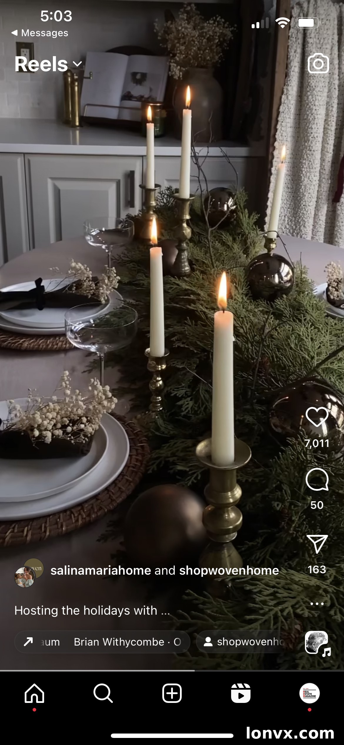 Screenshot of Instagram Reel interface for 'Jazzy holidays' trend