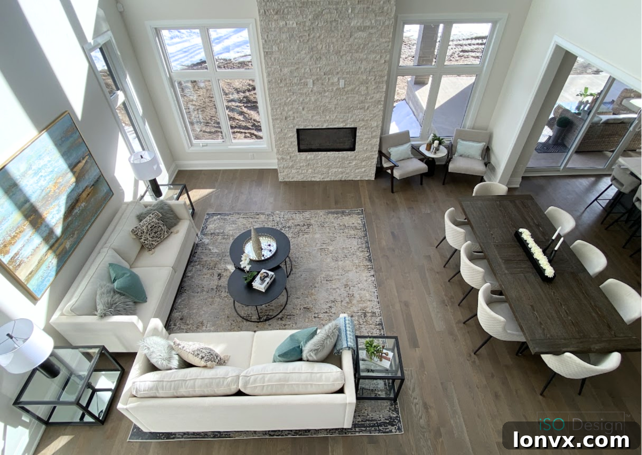 Strategically arranged living room