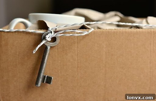 Moving boxes stacked in a room