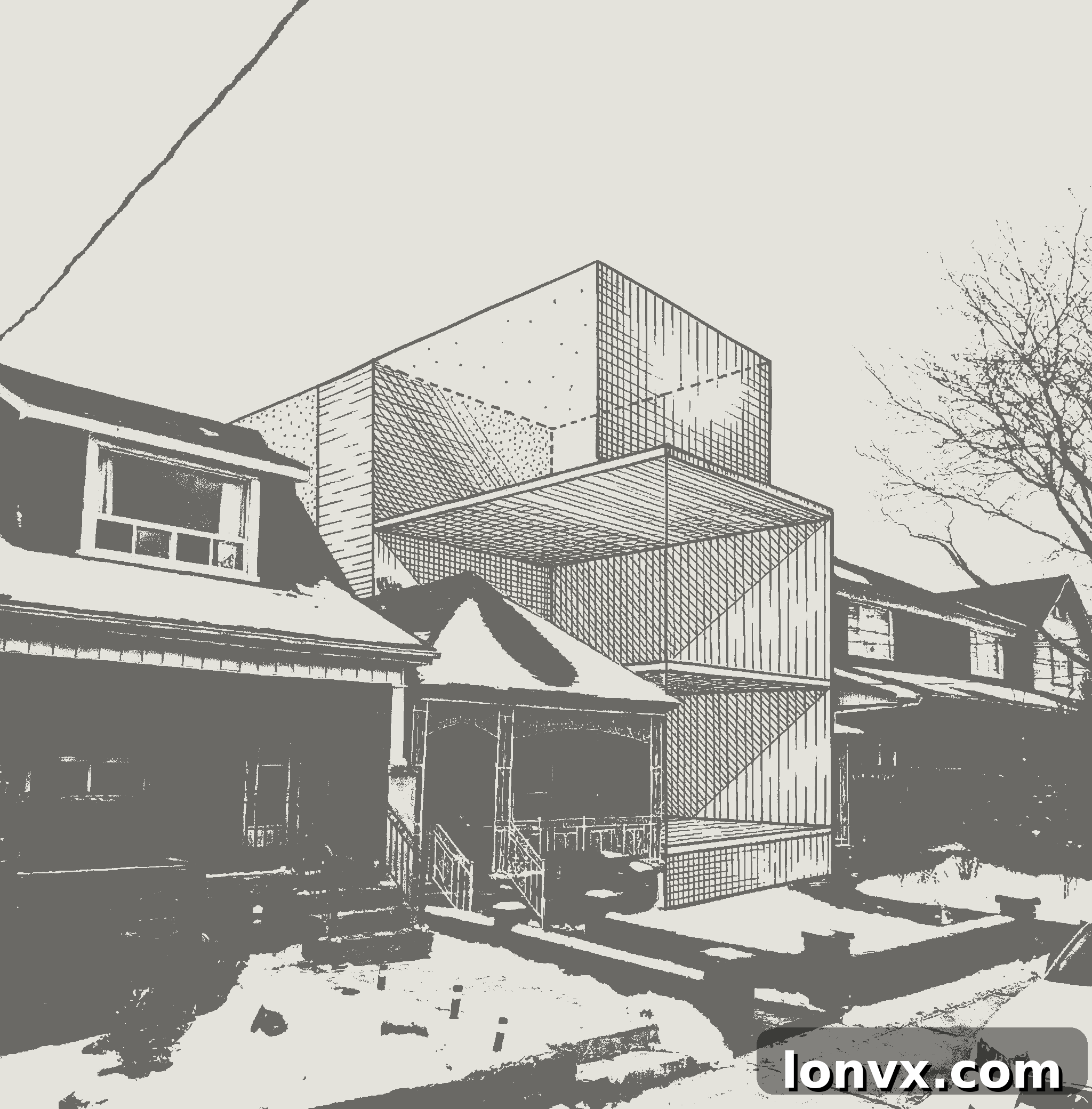 Diagram illustrating the transition from a single-family home to a six-plex and laneway suite, showcasing maximized property potential.