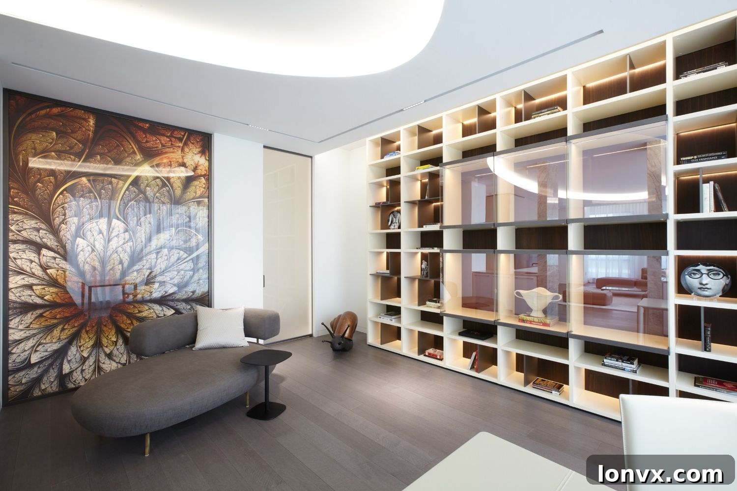 Luxury wine cellar and living area at Ritz-Carlton condo